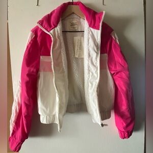 Ashley By 26 International Women's Pink & White Bomber Jacket NWT